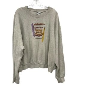 Maruchan Instant Lunch Ramen Noodles Cream Crew Neck Sweatshirt 2X Cropped
